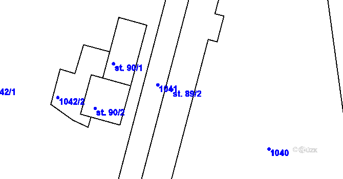 Parcela st. 89/2 v KÚ Tisová u Bohutína, Katastrální mapa