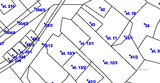 Parcela st. 12/1 v KÚ Vysoká Pec u Bohutína, Katastrální mapa
