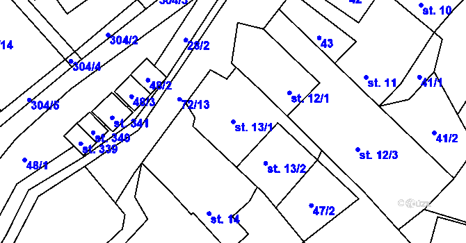Parcela st. 13/1 v KÚ Vysoká Pec u Bohutína, Katastrální mapa