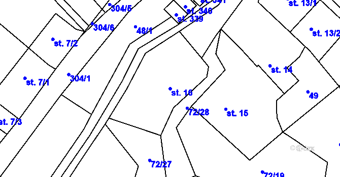 Parcela st. 16 v KÚ Vysoká Pec u Bohutína, Katastrální mapa