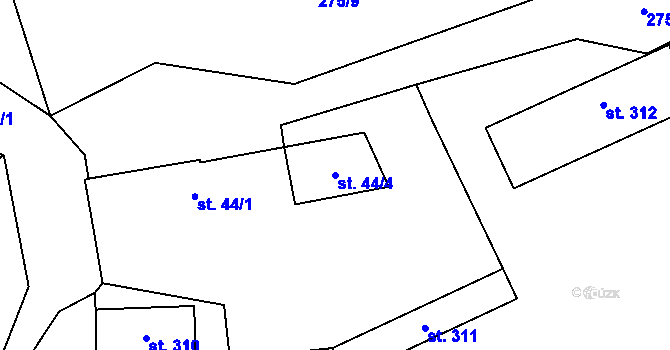 Parcela st. 44/4 v KÚ Vysoká Pec u Bohutína, Katastrální mapa
