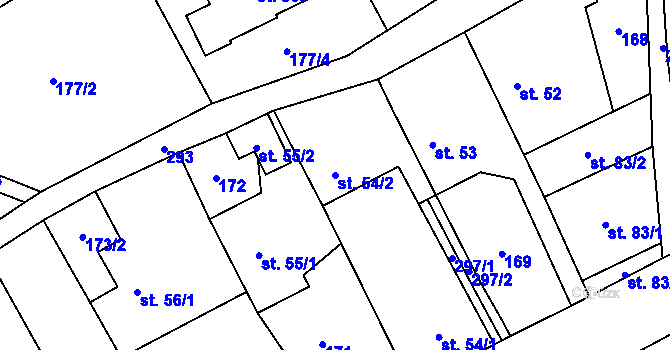 Parcela st. 54/2 v KÚ Vysoká Pec u Bohutína, Katastrální mapa