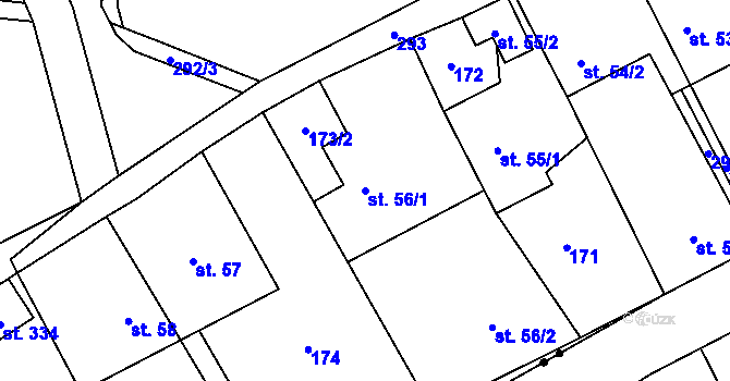 Parcela st. 56/1 v KÚ Vysoká Pec u Bohutína, Katastrální mapa