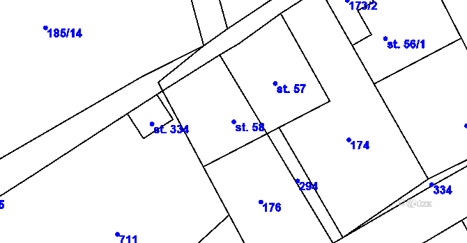 Parcela st. 58 v KÚ Vysoká Pec u Bohutína, Katastrální mapa