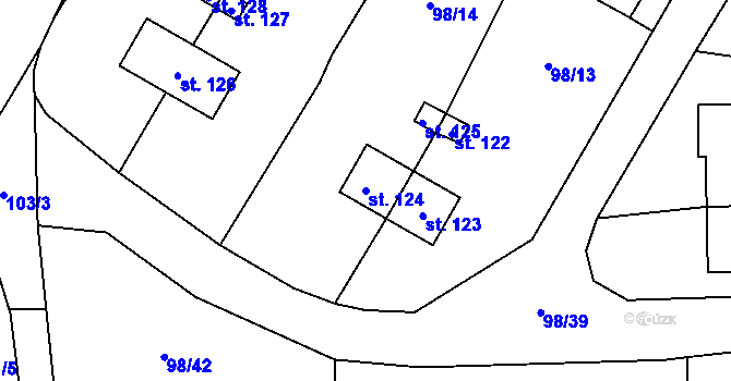 Parcela st. 124 v KÚ Vysoká Pec u Bohutína, Katastrální mapa
