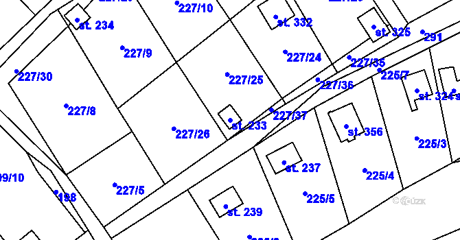 Parcela st. 233 v KÚ Vysoká Pec u Bohutína, Katastrální mapa