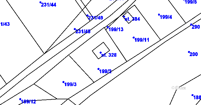 Parcela st. 328 v KÚ Vysoká Pec u Bohutína, Katastrální mapa