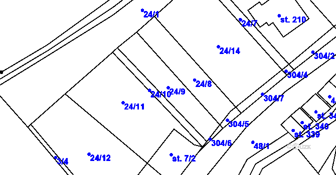 Parcela st. 24/9 v KÚ Vysoká Pec u Bohutína, Katastrální mapa