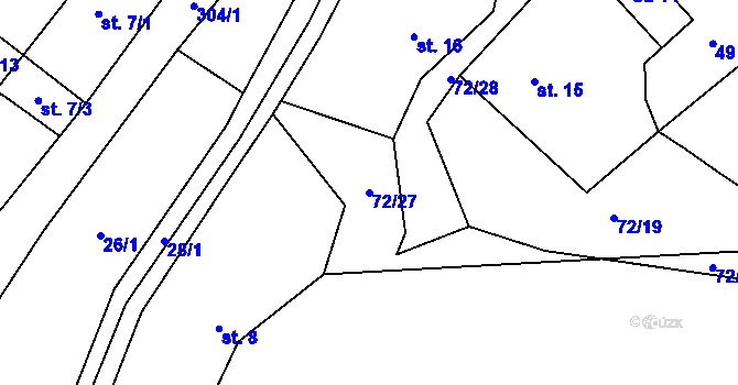 Parcela st. 72/27 v KÚ Vysoká Pec u Bohutína, Katastrální mapa