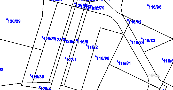 Parcela st. 116/2 v KÚ Vysoká Pec u Bohutína, Katastrální mapa