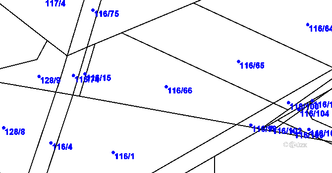 Parcela st. 116/66 v KÚ Vysoká Pec u Bohutína, Katastrální mapa