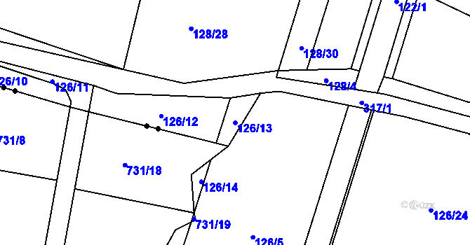 Parcela st. 126/13 v KÚ Vysoká Pec u Bohutína, Katastrální mapa