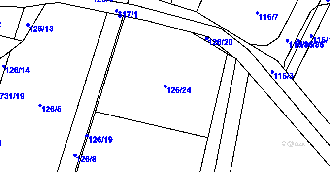 Parcela st. 126/24 v KÚ Vysoká Pec u Bohutína, Katastrální mapa