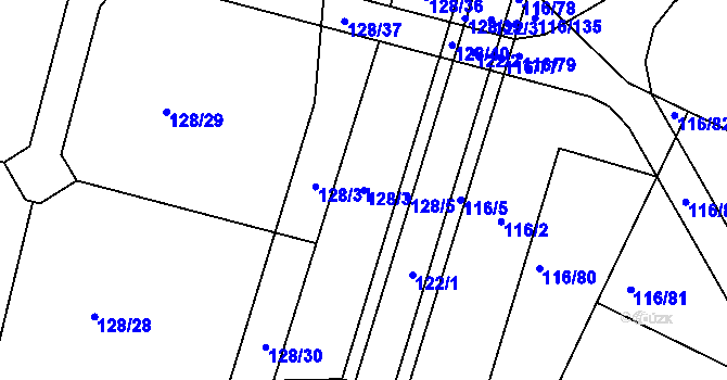 Parcela st. 128/3 v KÚ Vysoká Pec u Bohutína, Katastrální mapa