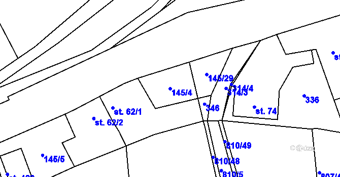 Parcela st. 145/4 v KÚ Vysoká Pec u Bohutína, Katastrální mapa