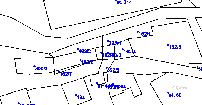 Parcela st. 162/8 v KÚ Vysoká Pec u Bohutína, Katastrální mapa