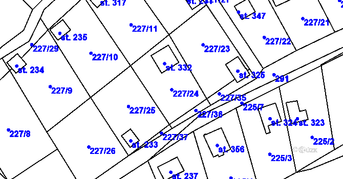 Parcela st. 227/24 v KÚ Vysoká Pec u Bohutína, Katastrální mapa