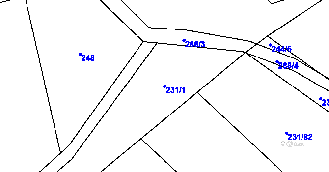 Parcela st. 231/1 v KÚ Vysoká Pec u Bohutína, Katastrální mapa