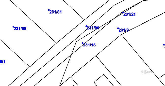Parcela st. 231/15 v KÚ Vysoká Pec u Bohutína, Katastrální mapa
