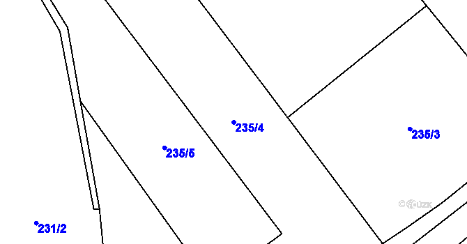 Parcela st. 235/4 v KÚ Vysoká Pec u Bohutína, Katastrální mapa