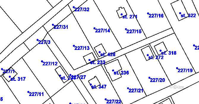 Parcela st. 428 v KÚ Vysoká Pec u Bohutína, Katastrální mapa