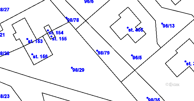 Parcela st. 98/79 v KÚ Vysoká Pec u Bohutína, Katastrální mapa