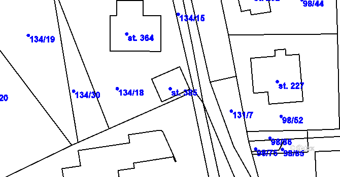 Parcela st. 385 v KÚ Vysoká Pec u Bohutína, Katastrální mapa