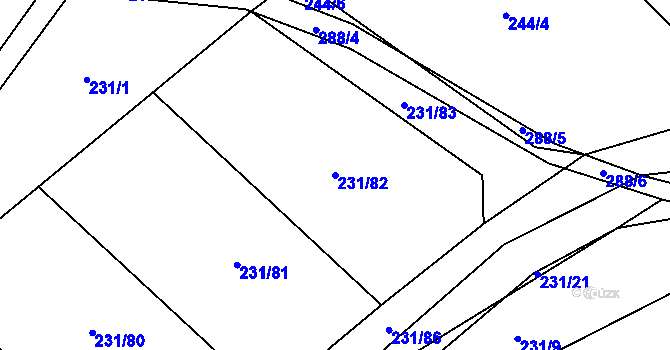 Parcela st. 231/82 v KÚ Vysoká Pec u Bohutína, Katastrální mapa