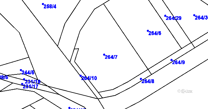 Parcela st. 264/7 v KÚ Vysoká Pec u Bohutína, Katastrální mapa