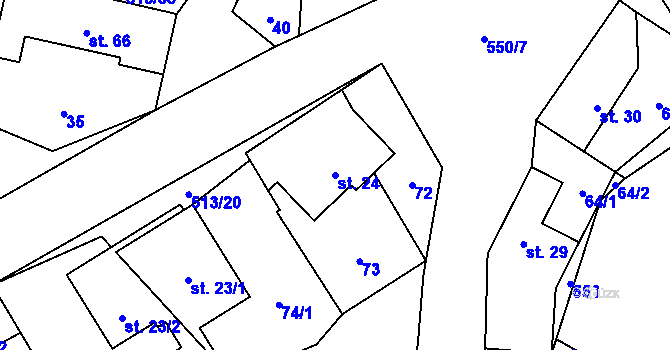 Parcela st. 24 v KÚ Bohutín nad Moravou, Katastrální mapa