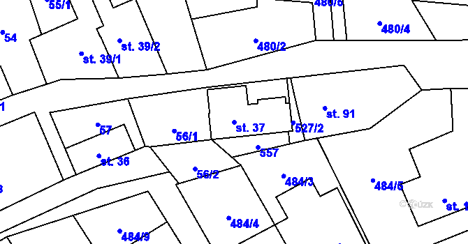 Parcela st. 37 v KÚ Bohutín nad Moravou, Katastrální mapa
