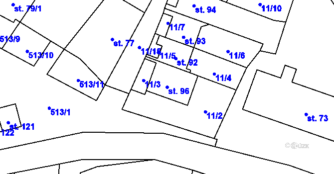 Parcela st. 96 v KÚ Bohutín nad Moravou, Katastrální mapa
