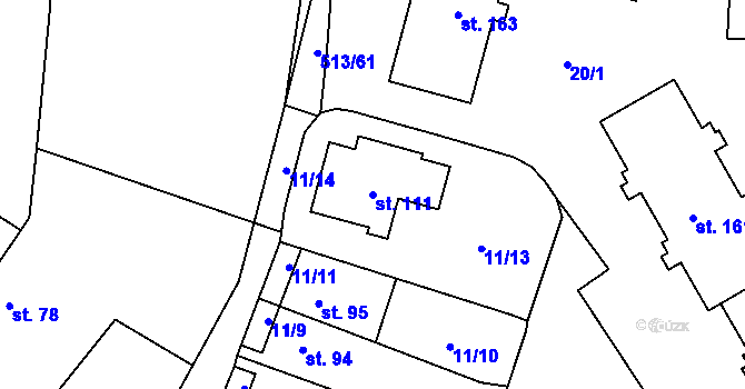 Parcela st. 111 v KÚ Bohutín nad Moravou, Katastrální mapa