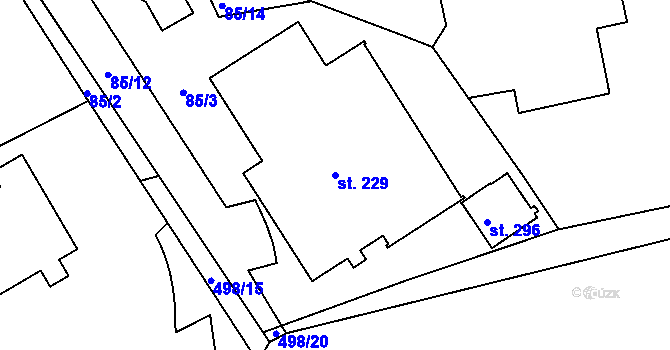 Parcela st. 229 v KÚ Bohutín nad Moravou, Katastrální mapa