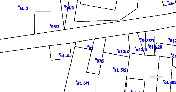 Parcela st. 95 v KÚ Bohutín nad Moravou, Katastrální mapa