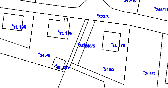 Parcela st. 246/5 v KÚ Bohutín nad Moravou, Katastrální mapa