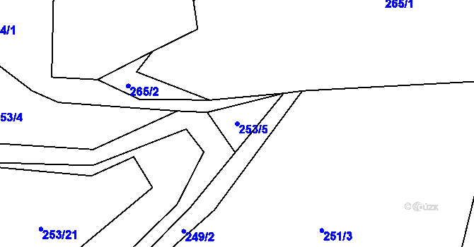 Parcela st. 253/5 v KÚ Bohutín nad Moravou, Katastrální mapa