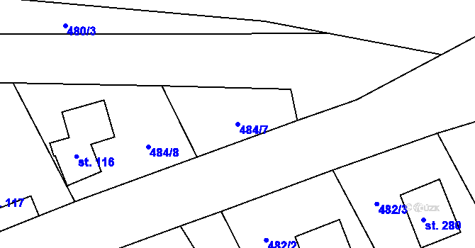 Parcela st. 484/7 v KÚ Bohutín nad Moravou, Katastrální mapa