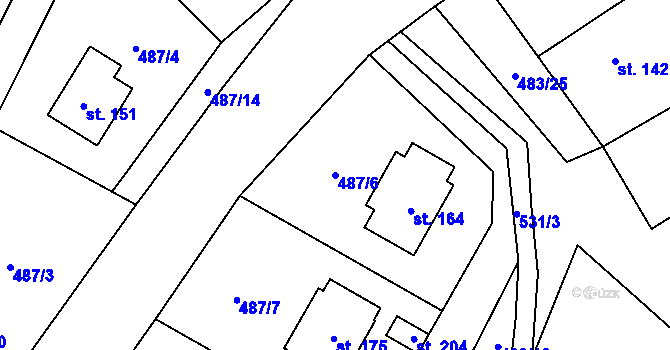Parcela st. 487/6 v KÚ Bohutín nad Moravou, Katastrální mapa