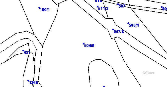 Parcela st. 504/9 v KÚ Bohutín nad Moravou, Katastrální mapa
