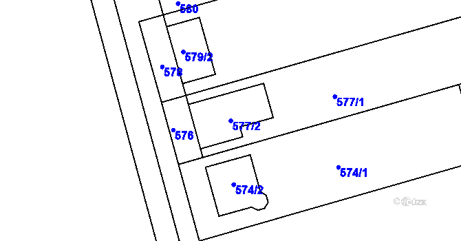 Parcela st. 577/2 v KÚ Bochoř, Katastrální mapa