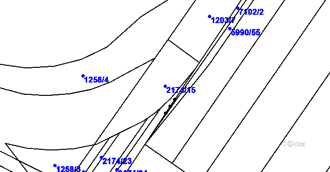 Parcela st. 2174/15 v KÚ Bochoř, Katastrální mapa