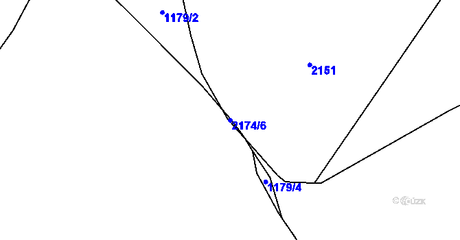 Parcela st. 2174/6 v KÚ Bochoř, Katastrální mapa
