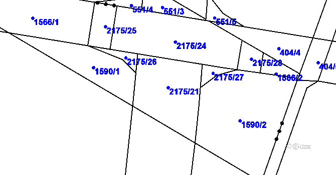 Parcela st. 2175/21 v KÚ Bochoř, Katastrální mapa