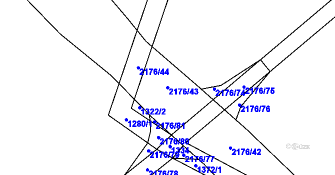 Parcela st. 2176/43 v KÚ Bochoř, Katastrální mapa