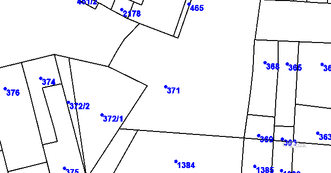 Parcela st. 371 v KÚ Bochoř, Katastrální mapa