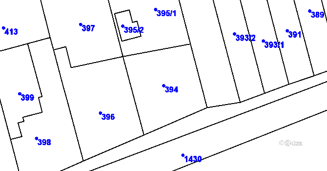 Parcela st. 394 v KÚ Bochoř, Katastrální mapa