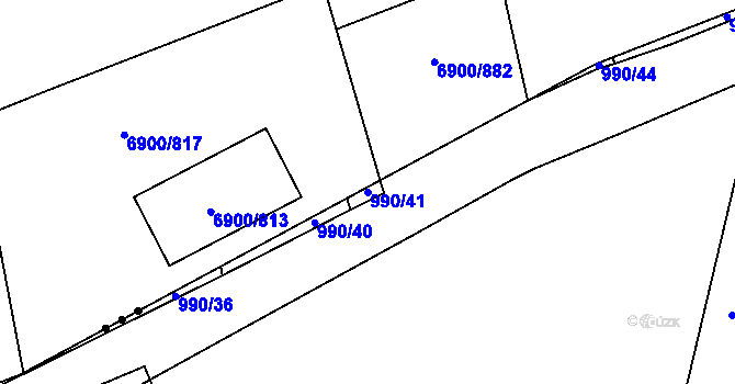Parcela st. 990/41 v KÚ Bochoř, Katastrální mapa