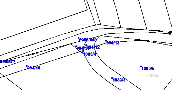 Parcela st. 994/12 v KÚ Bochoř, Katastrální mapa