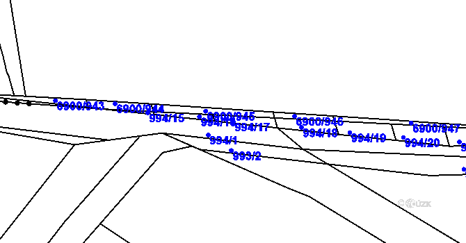 Parcela st. 994/17 v KÚ Bochoř, Katastrální mapa